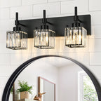 Luminaires de salle de bain Ora Modern en cristal à intensité variable sur miroir Glam Vanity Lights