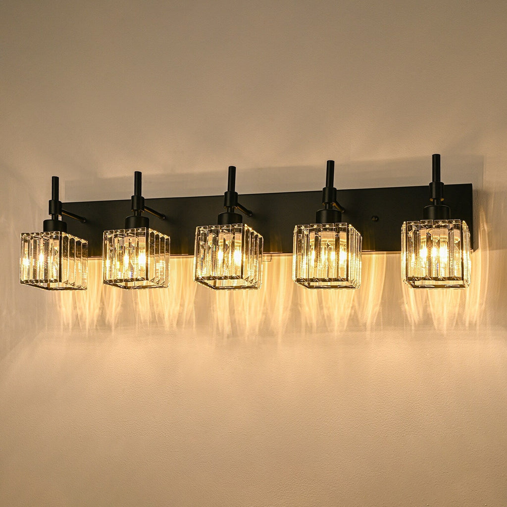 Luminaires de salle de bain Ora Modern en cristal à intensité variable sur miroir Glam Vanity Lights
