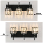 Luminaires de salle de bain Ora Modern en cristal à intensité variable sur miroir Glam Vanity Lights