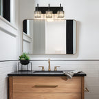 Luminaires de salle de bain Ora Modern en cristal à intensité variable sur miroir Glam Vanity Lights