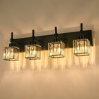 Luminaires de salle de bain Ora Modern en cristal à intensité variable sur miroir Glam Vanity Lights