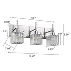 Luminaires de salle de bain Ora Modern en cristal à intensité variable sur miroir Glam Vanity Lights