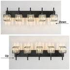 Luminaires de salle de bain Ora Modern en cristal à intensité variable sur miroir Glam Vanity Lights