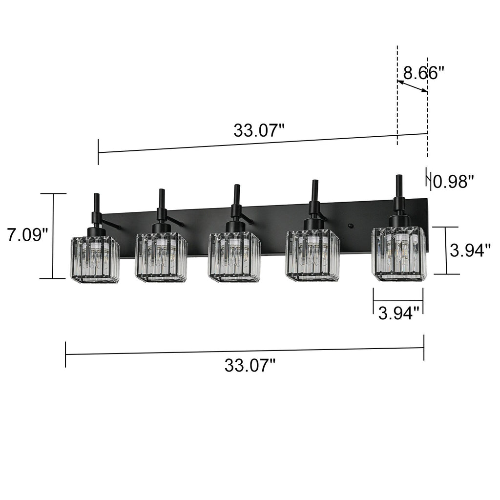 Luminaires de salle de bain Ora Modern en cristal à intensité variable sur miroir Glam Vanity Lights