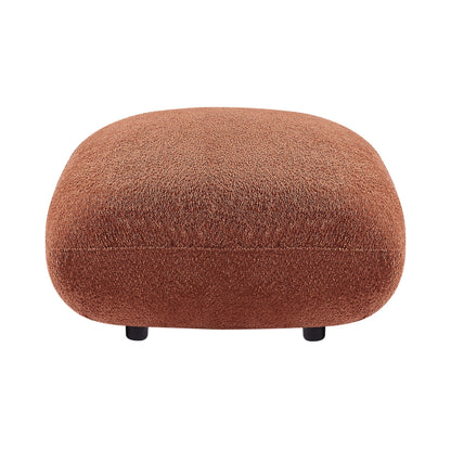 Canapé 3 places rembourré orange Boucle de 102,36 pouces avec 3 oreillers, pouf, design ergonomique et rembourrage épais