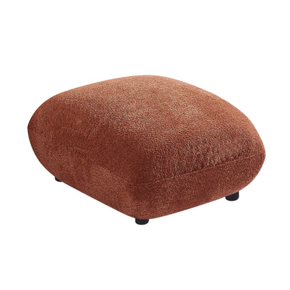 Canapé 3 places rembourré orange Boucle de 102,36 pouces avec 3 oreillers, pouf, design ergonomique et rembourrage épais