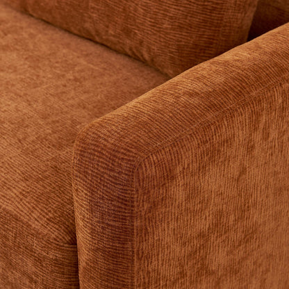 Canapé causeuse moderne orange 58,66 en chenille avec coussins de dossier et oreillers pour le salon