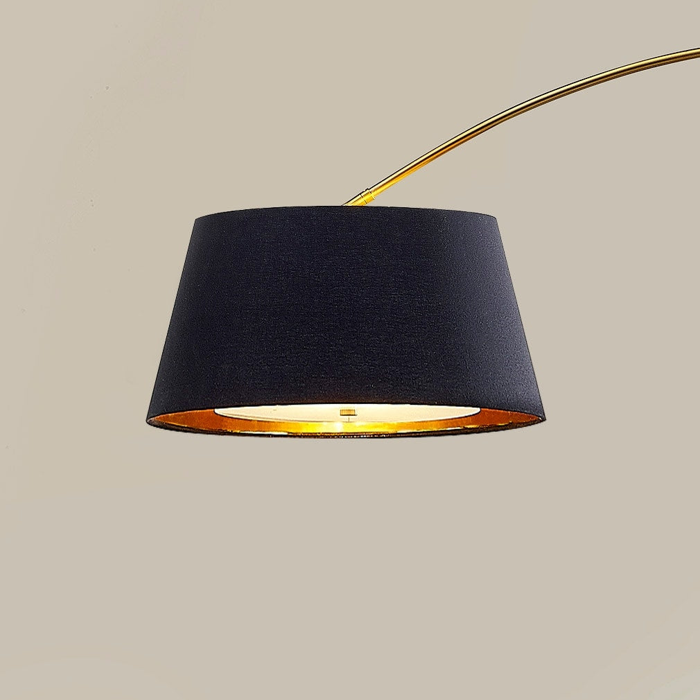 Lampadaire à arche rétractable à LED Orbita 81H à intensité variable, ampoule incluse, finition laiton antique