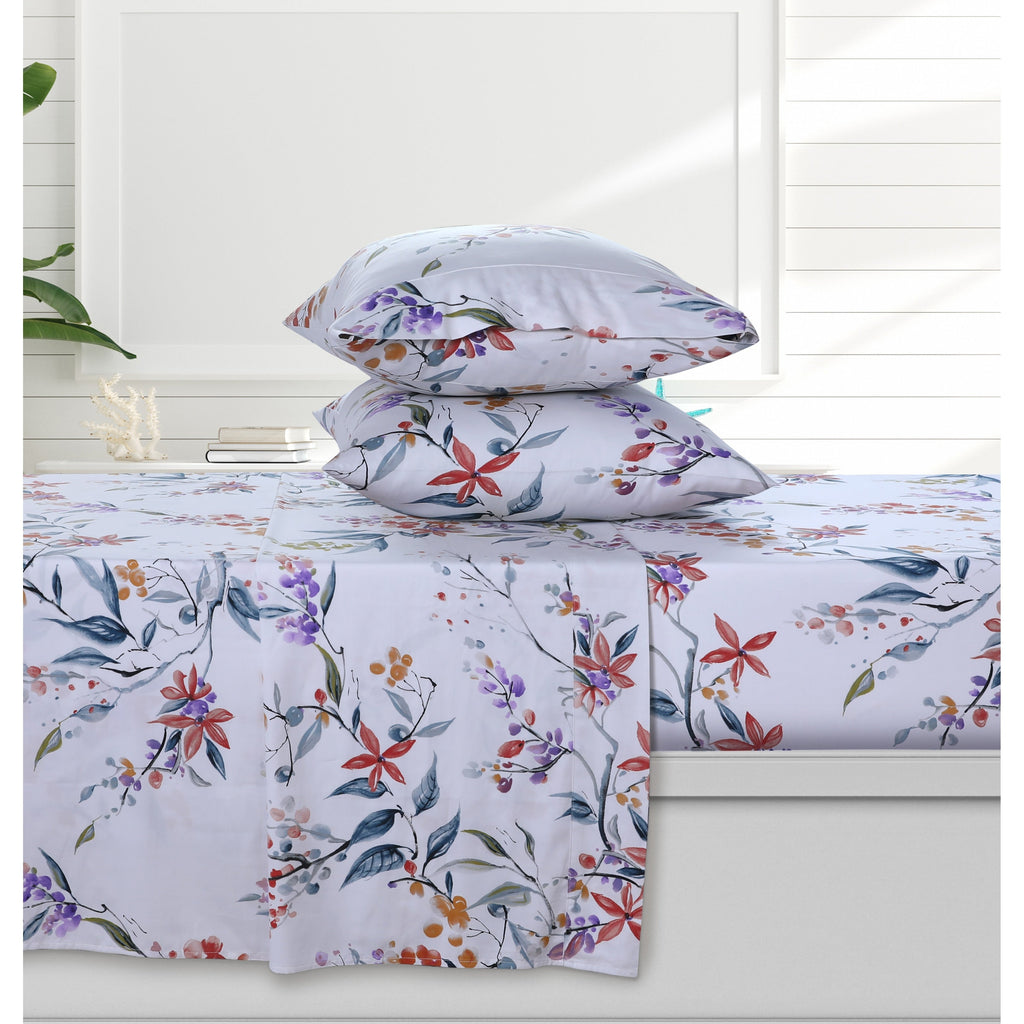 Parure de draps à poches profondes en satin de coton biologique Azores Home 300 fils