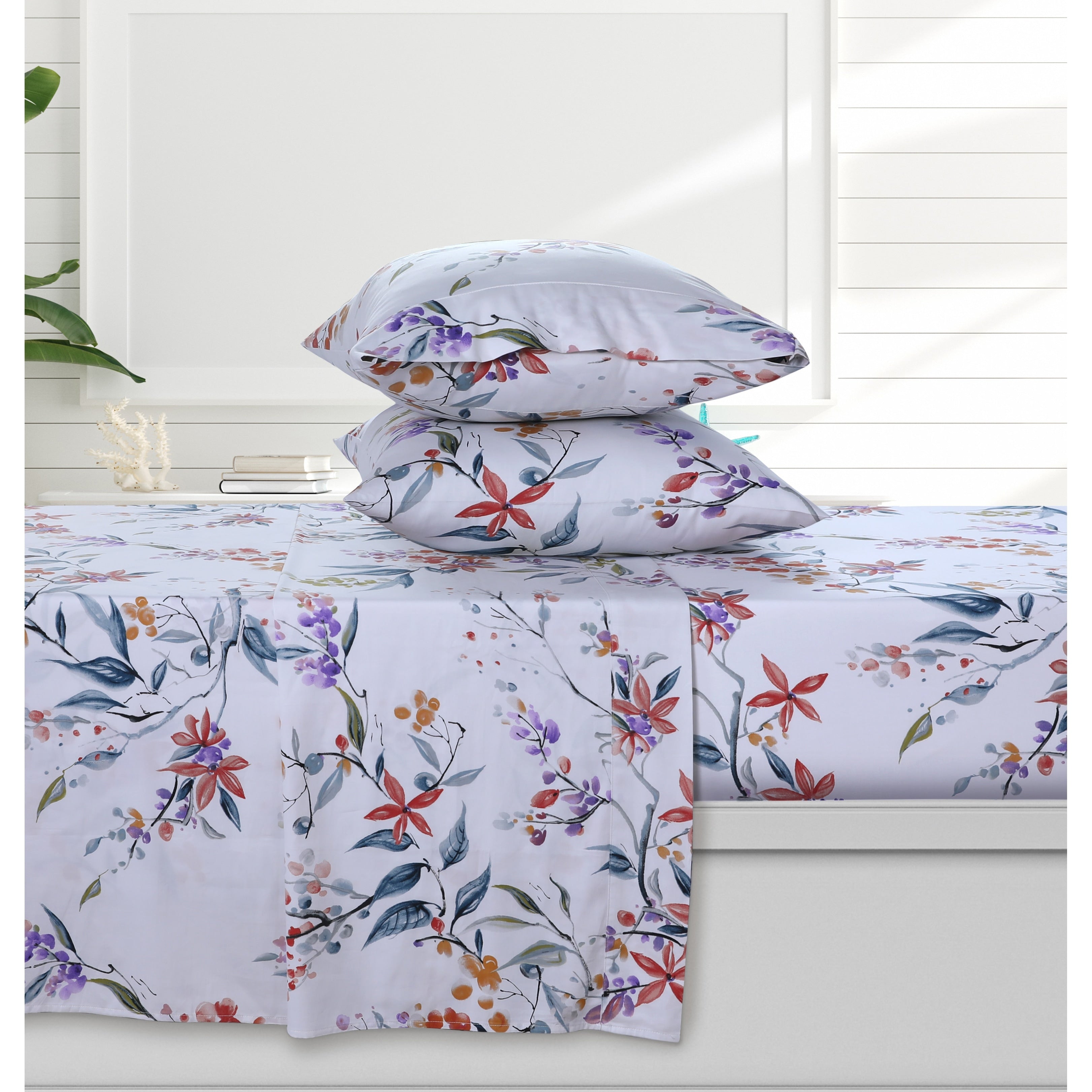 Parure de draps à poches profondes en satin de coton biologique Azores Home 300 fils