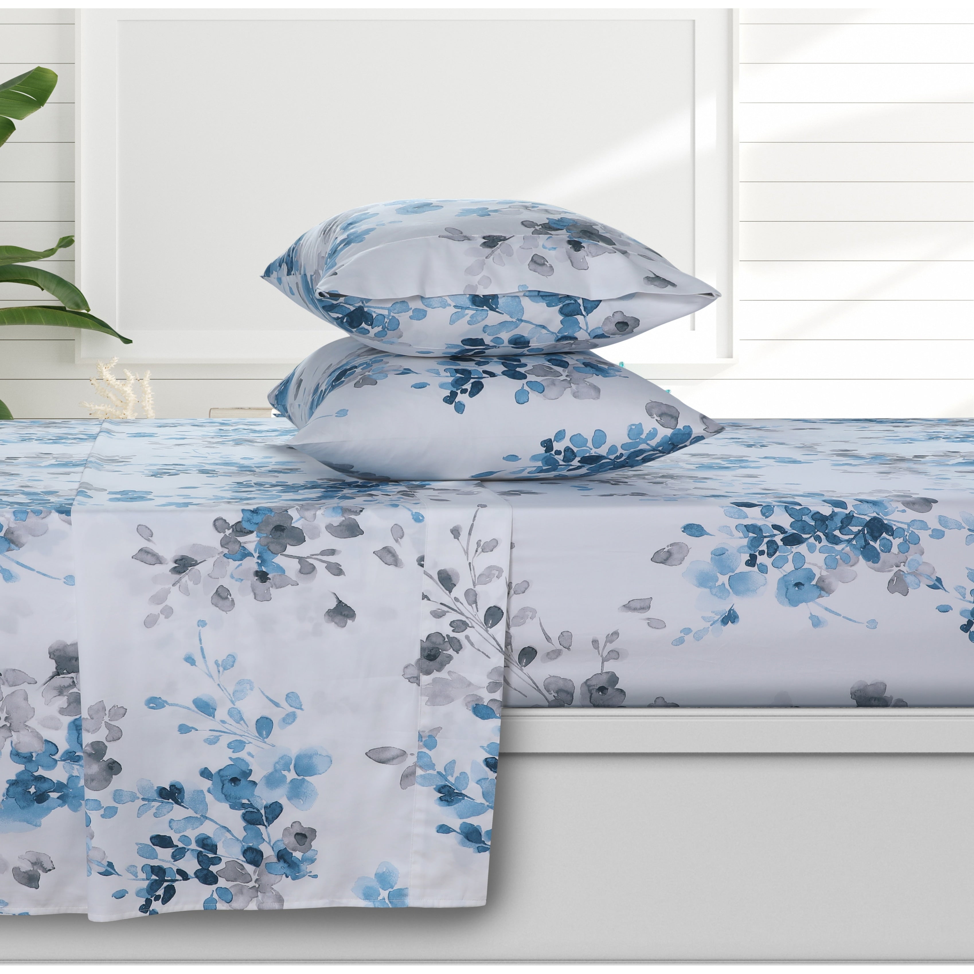 Parure de draps à poches profondes en satin de coton biologique Azores Home 300 fils