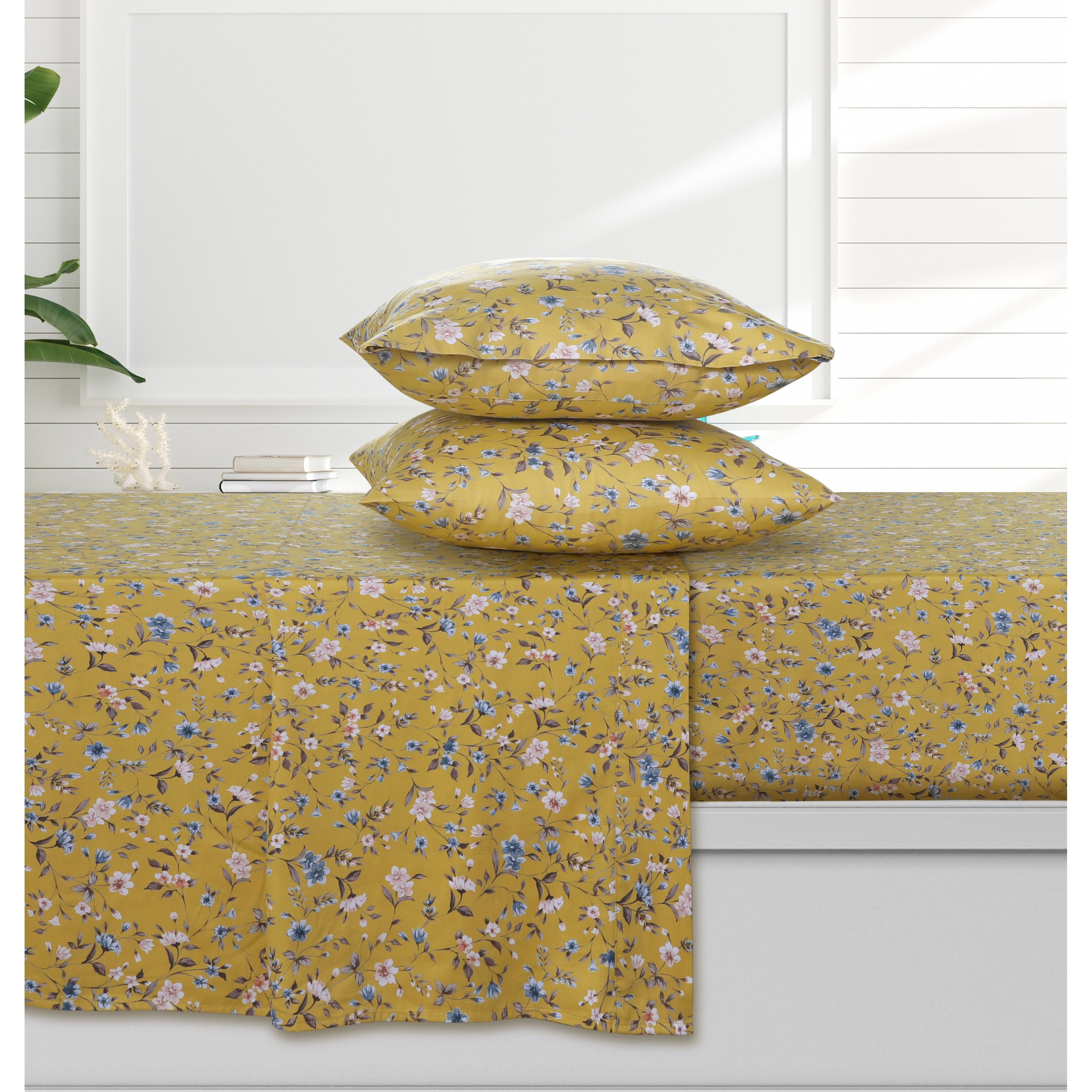 Parure de draps à poches profondes en satin de coton biologique Azores Home 300 fils