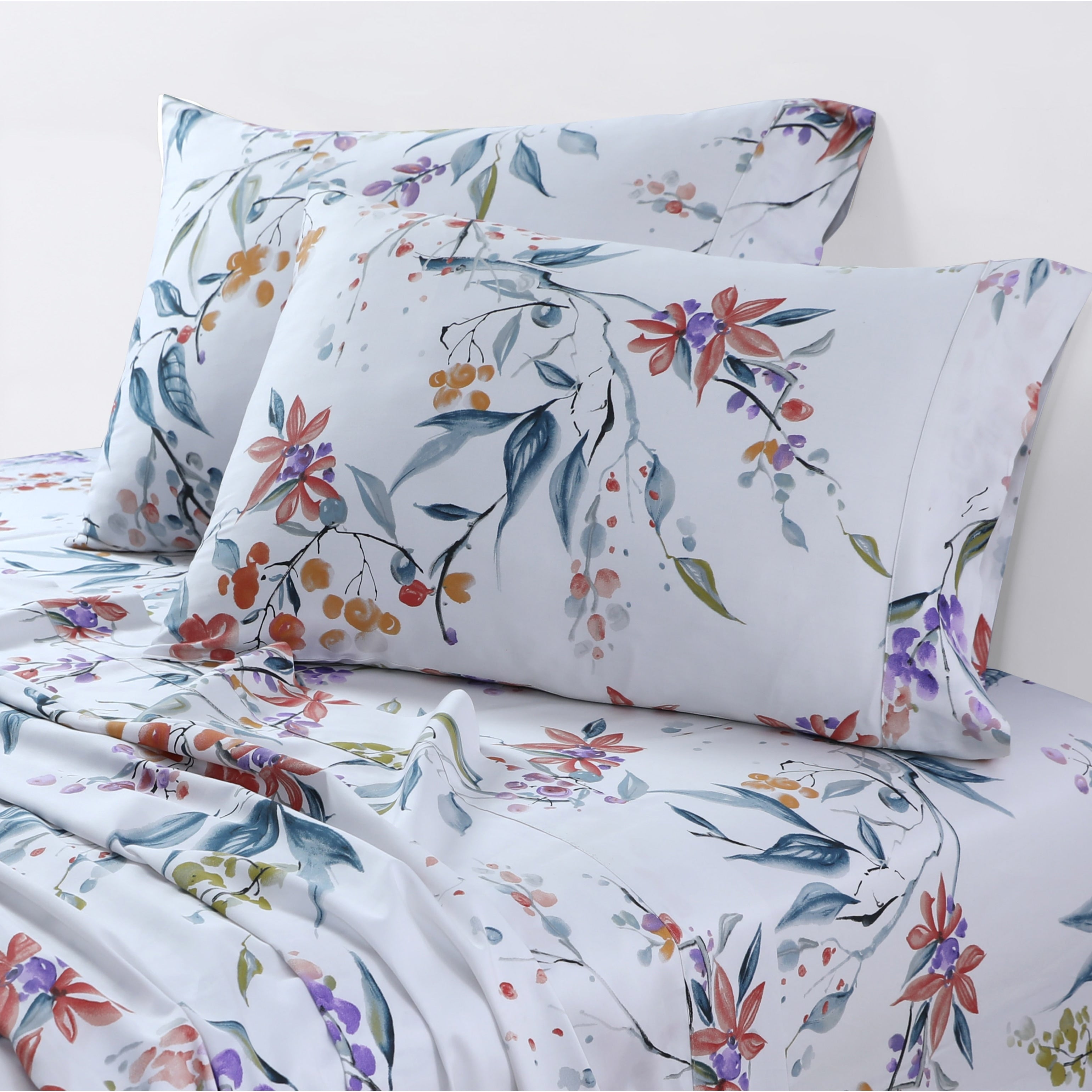 Parure de draps à poches profondes en satin de coton biologique Azores Home 300 fils