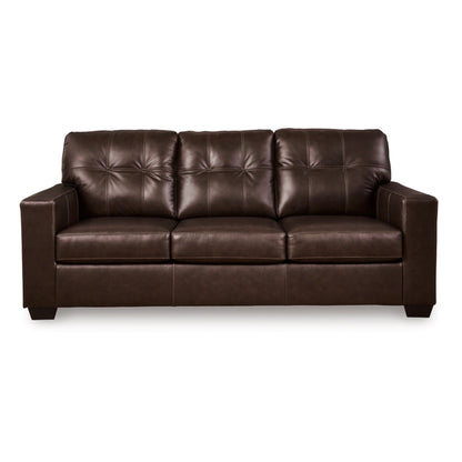 Canapé-lit Queen Orion, 85 pouces, cuir véritable et similicuir marron foncé