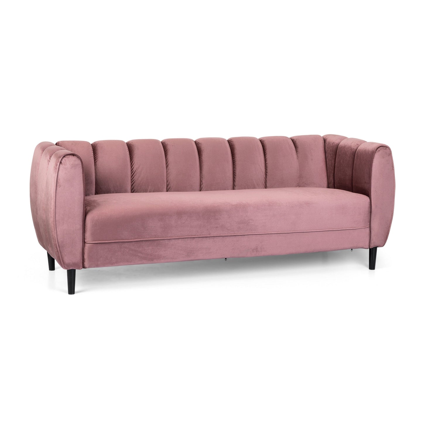 Canapé Orla, 83 pouces, motif capitonné rétro, velours rose