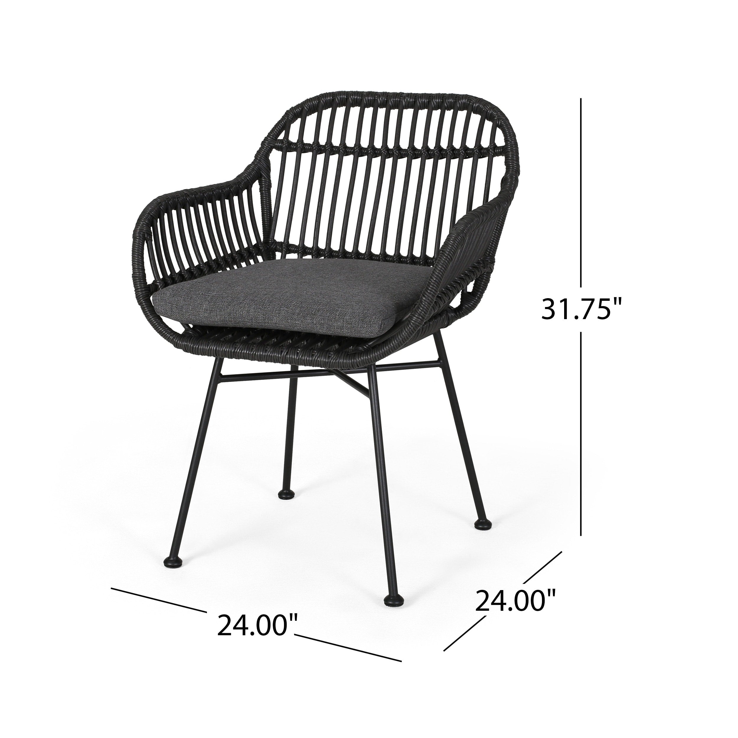 Chaises de patio Orlando en imitation rotin (lot de 2) par Christopher Knight Home