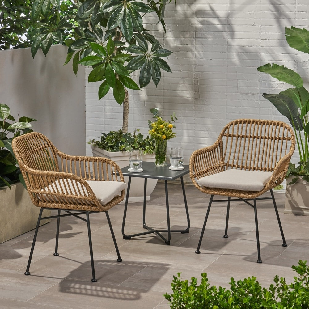 Chaises de patio Orlando en imitation rotin (lot de 2) par Christopher Knight Home