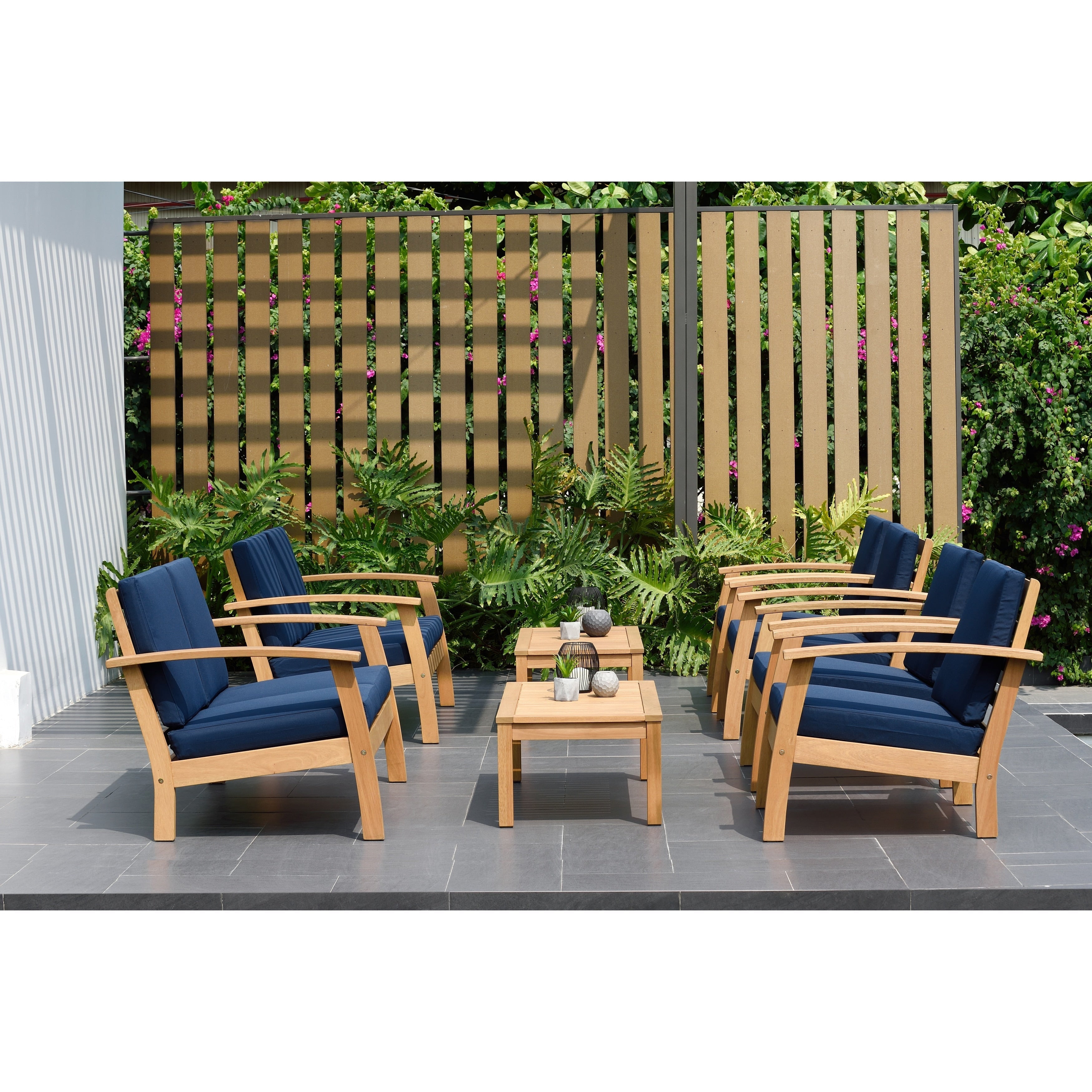 Ensemble de 8 sièges de jardin en bois certifié FSC Amazonia