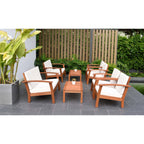 Ensemble de 8 sièges de jardin en bois certifié FSC Amazonia