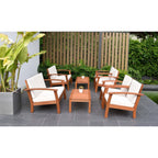 Ensemble de 8 sièges de jardin en bois certifié FSC Amazonia