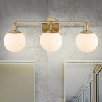 Luminaire de coiffeuse moderne à LED en métal et verre dépoli, par JONATHAN Y