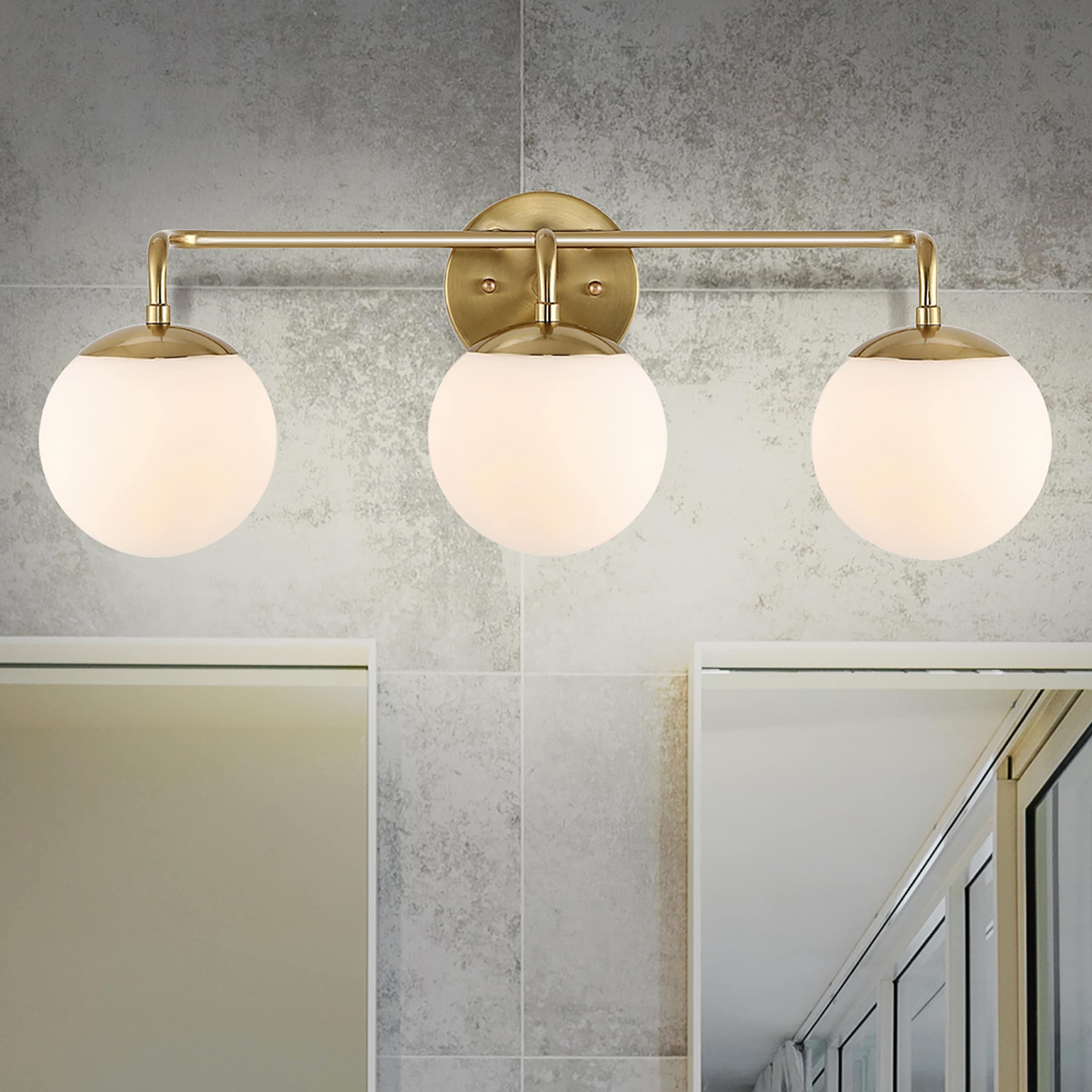 Luminaire de coiffeuse moderne à LED en métal et verre dépoli, par JONATHAN Y