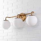 Luminaire de coiffeuse moderne à LED en métal et verre dépoli, par JONATHAN Y