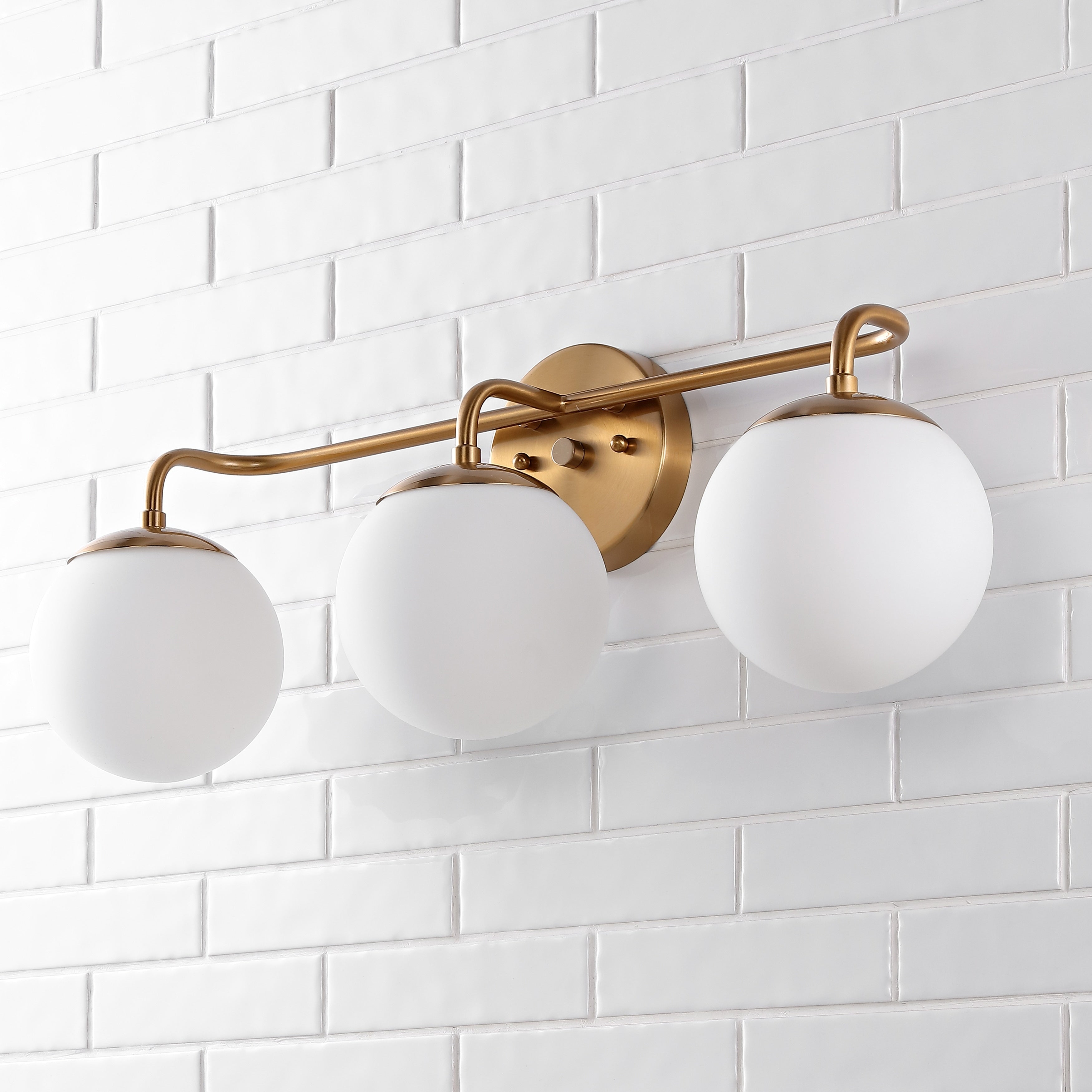Luminaire de coiffeuse moderne à LED en métal et verre dépoli, par JONATHAN Y