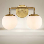Luminaire de coiffeuse moderne à LED en métal et verre dépoli, par JONATHAN Y