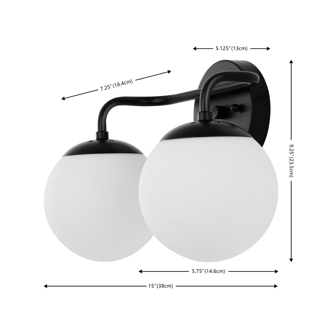 Luminaire de coiffeuse moderne à LED en métal et verre dépoli, par JONATHAN Y