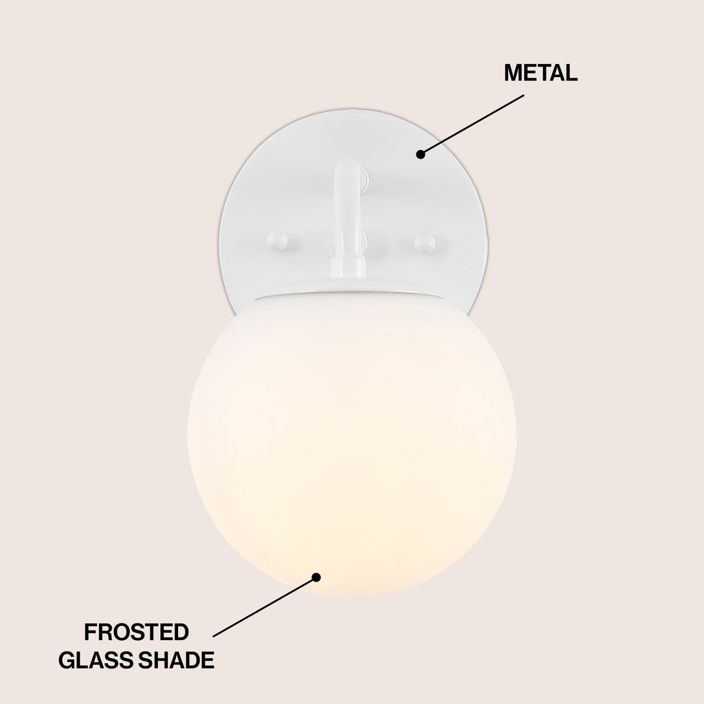 Luminaire de coiffeuse moderne à LED en métal et verre dépoli, par JONATHAN Y