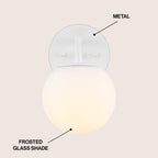 Luminaire de coiffeuse moderne à LED en métal et verre dépoli, par JONATHAN Y