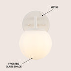 Luminaire de coiffeuse moderne à LED en métal et verre dépoli, par JONATHAN Y