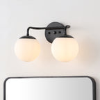 Luminaire de coiffeuse moderne à LED en métal et verre dépoli, par JONATHAN Y