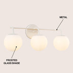 Luminaire de coiffeuse moderne à LED en métal et verre dépoli, par JONATHAN Y