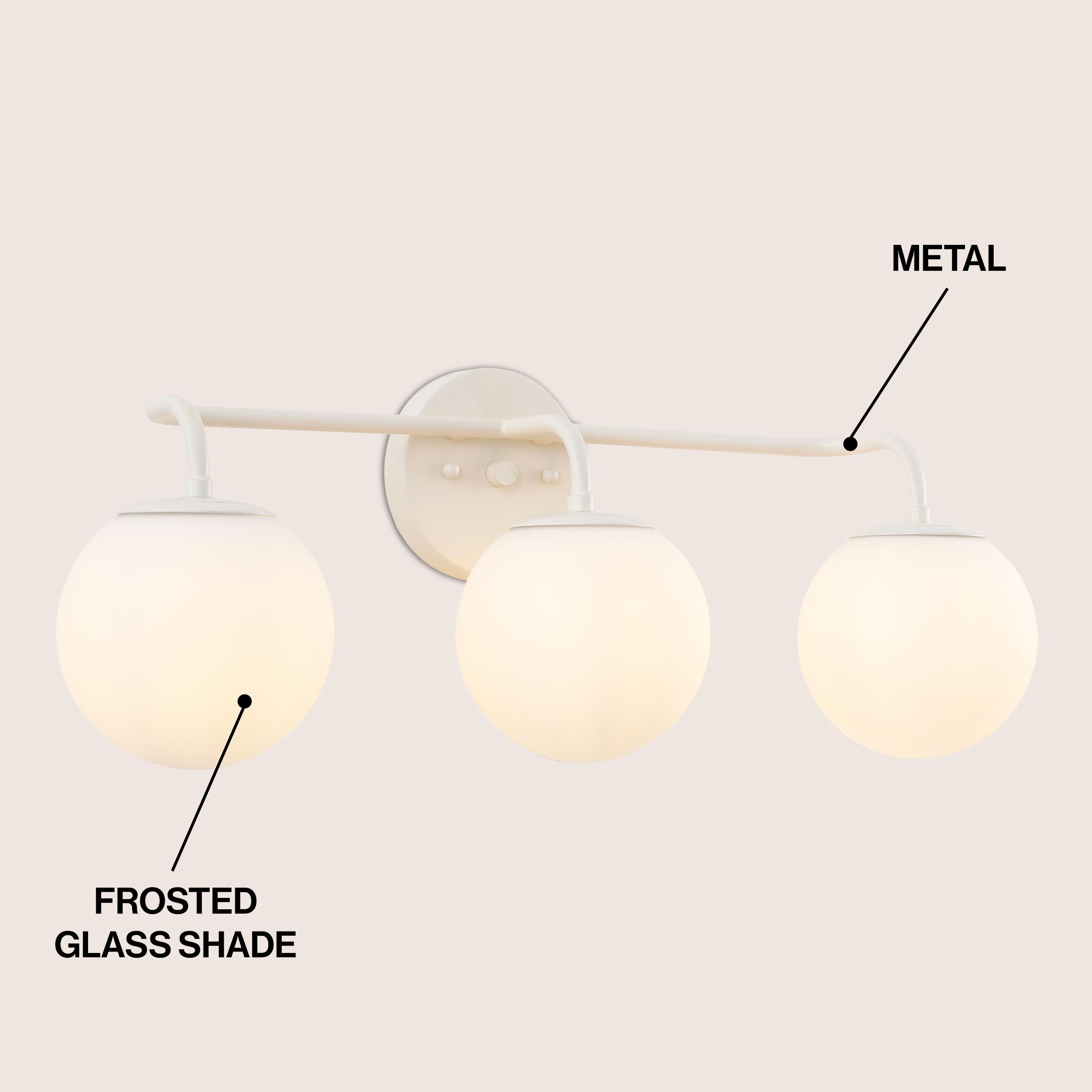 Luminaire de coiffeuse moderne à LED en métal et verre dépoli, par JONATHAN Y