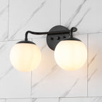 Luminaire de coiffeuse moderne à LED en métal et verre dépoli, par JONATHAN Y