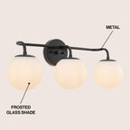 Luminaire de coiffeuse moderne à LED en métal et verre dépoli, par JONATHAN Y
