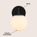 Luminaire de coiffeuse moderne à LED en métal et verre dépoli, par JONATHAN Y