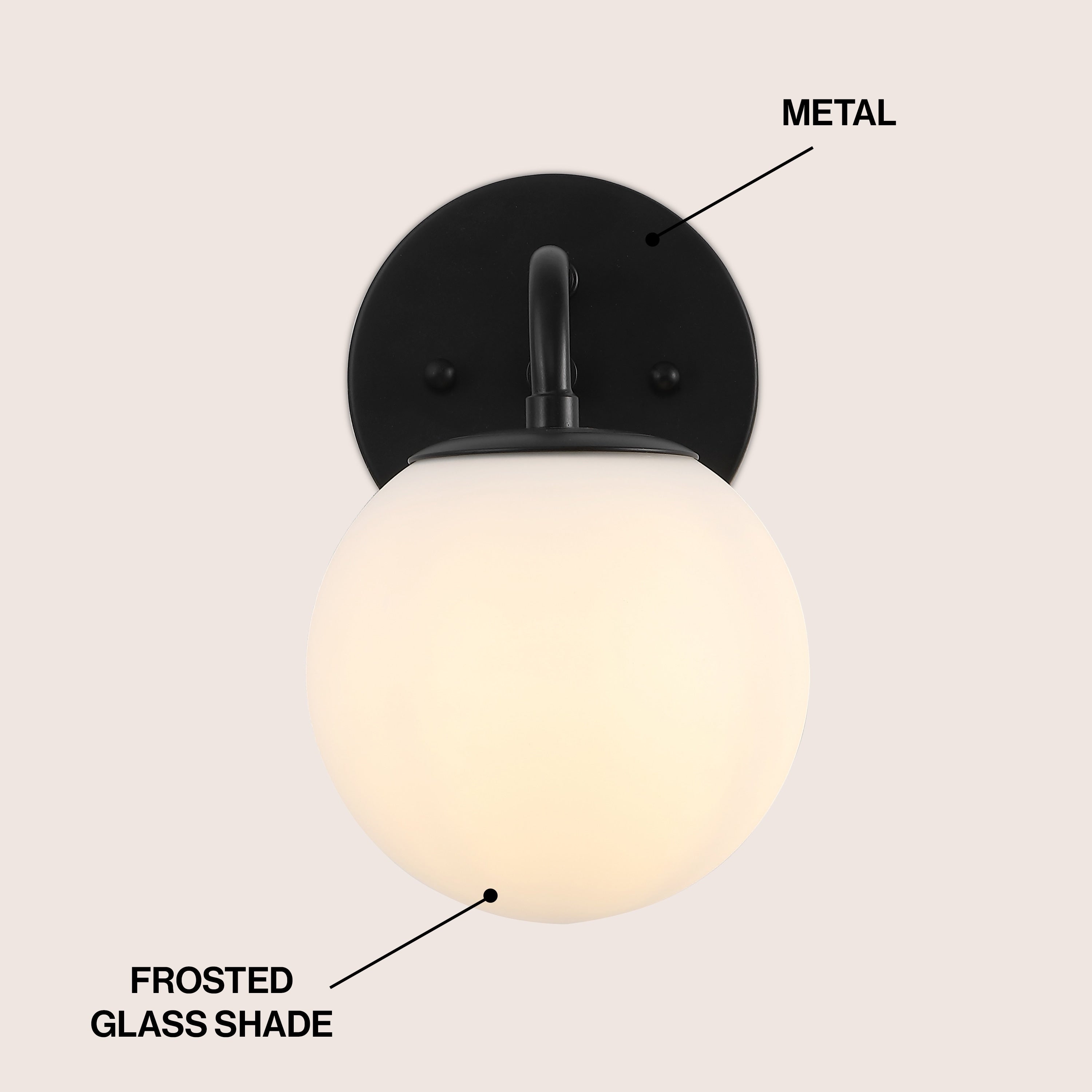 Luminaire de coiffeuse moderne à LED en métal et verre dépoli, par JONATHAN Y