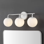 Luminaire de coiffeuse moderne à LED en métal et verre dépoli, par JONATHAN Y