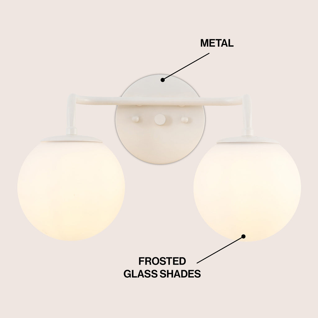 Luminaire de coiffeuse moderne à LED en métal et verre dépoli, par JONATHAN Y