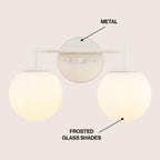 Luminaire de coiffeuse moderne à LED en métal et verre dépoli, par JONATHAN Y