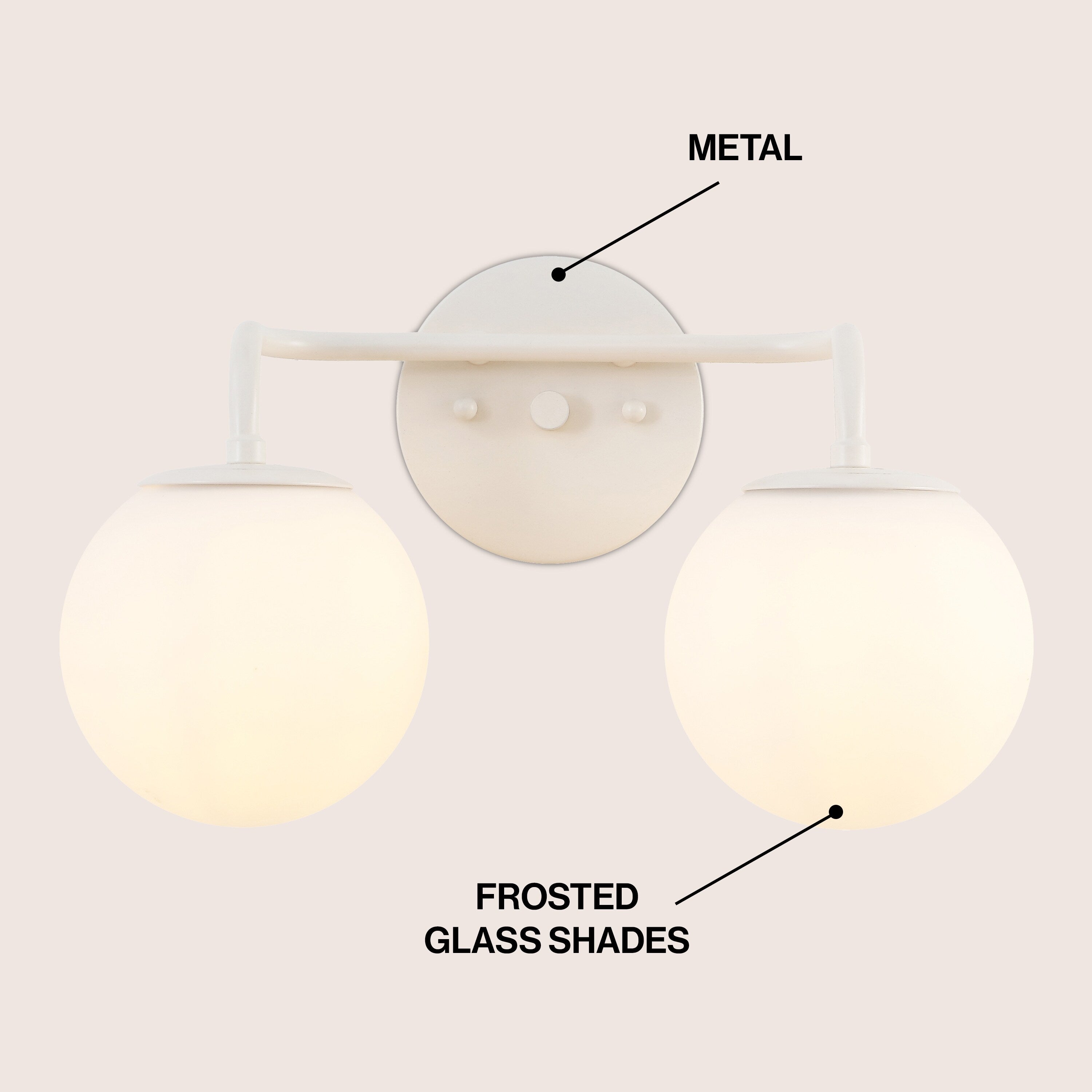 Luminaire de coiffeuse moderne à LED en métal et verre dépoli, par JONATHAN Y