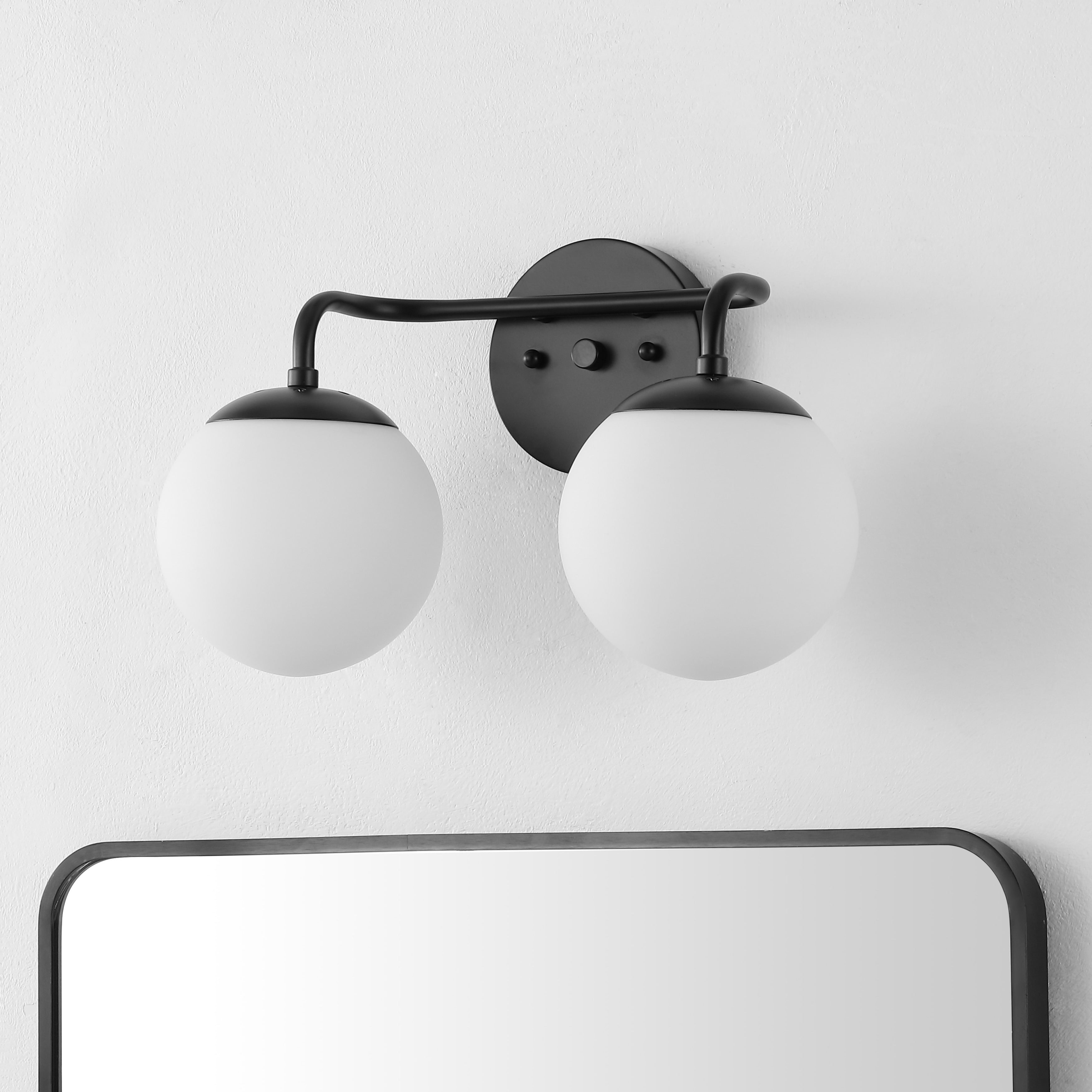 Luminaire de coiffeuse moderne à LED en métal et verre dépoli, par JONATHAN Y