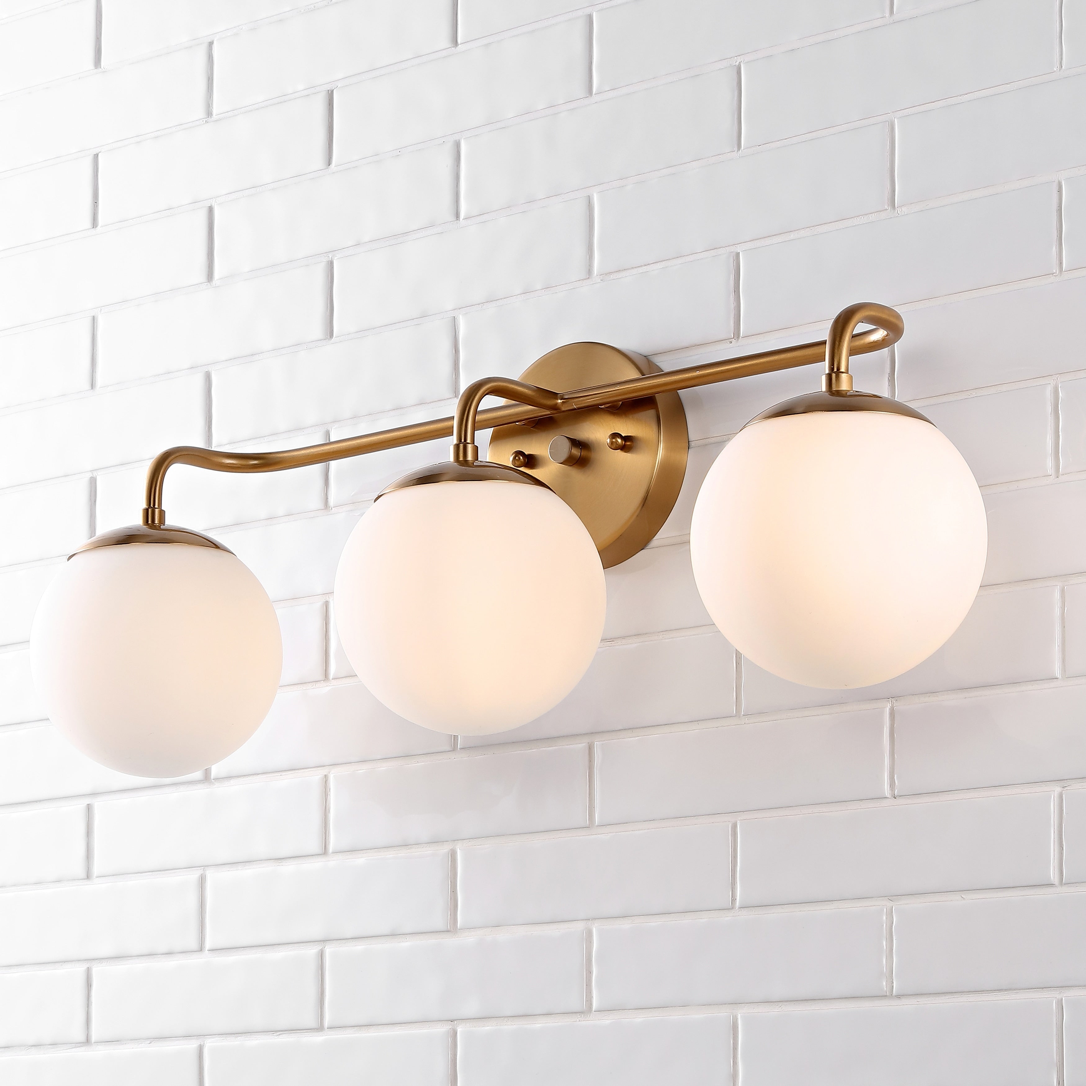 Luminaire de coiffeuse moderne à LED en métal et verre dépoli, par JONATHAN Y