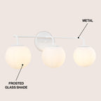 Luminaire de coiffeuse moderne à LED en métal et verre dépoli, par JONATHAN Y