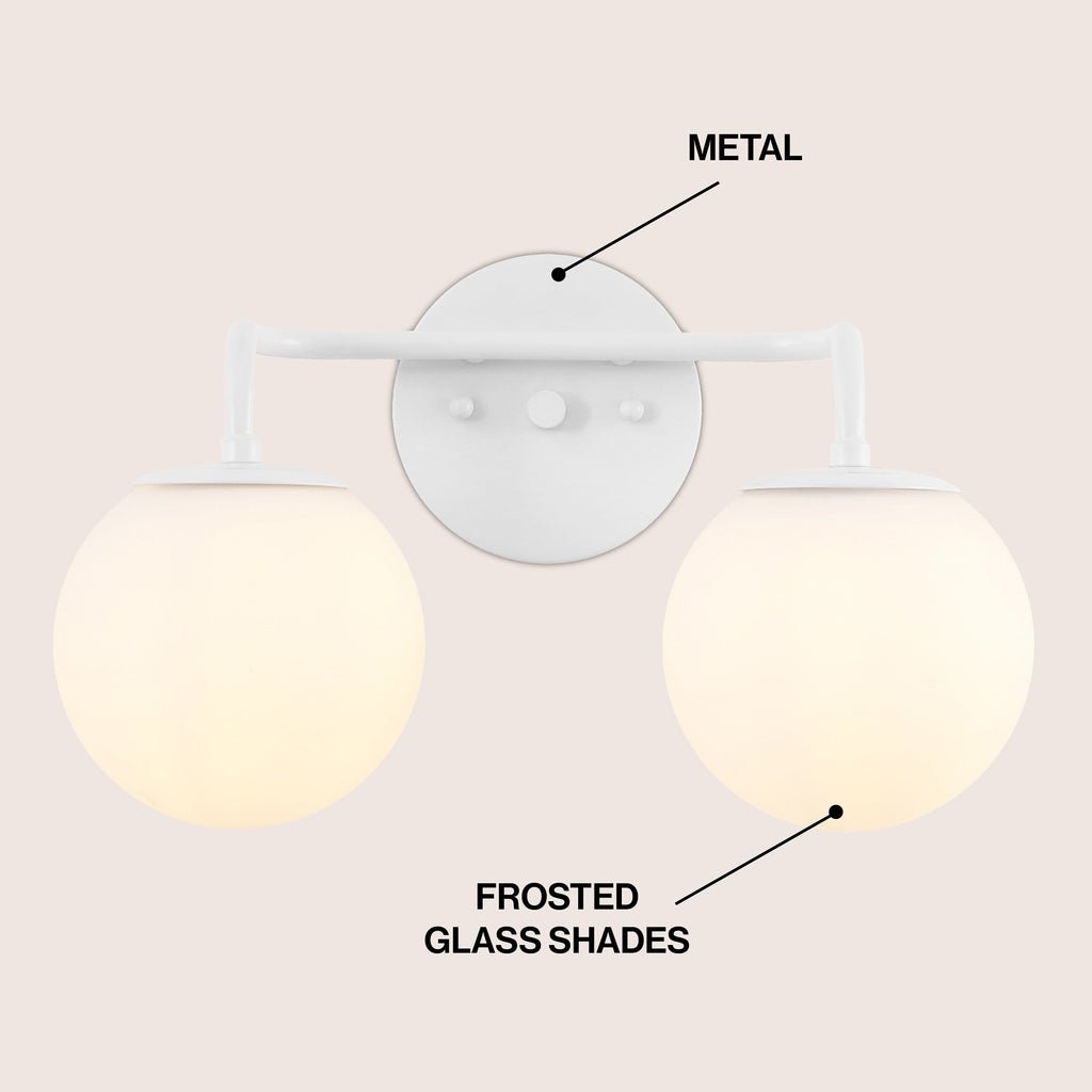 Luminaire de coiffeuse moderne à LED en métal et verre dépoli, par JONATHAN Y