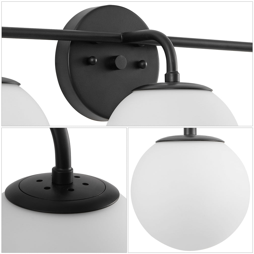 Luminaire de coiffeuse moderne à LED en métal et verre dépoli, par JONATHAN Y