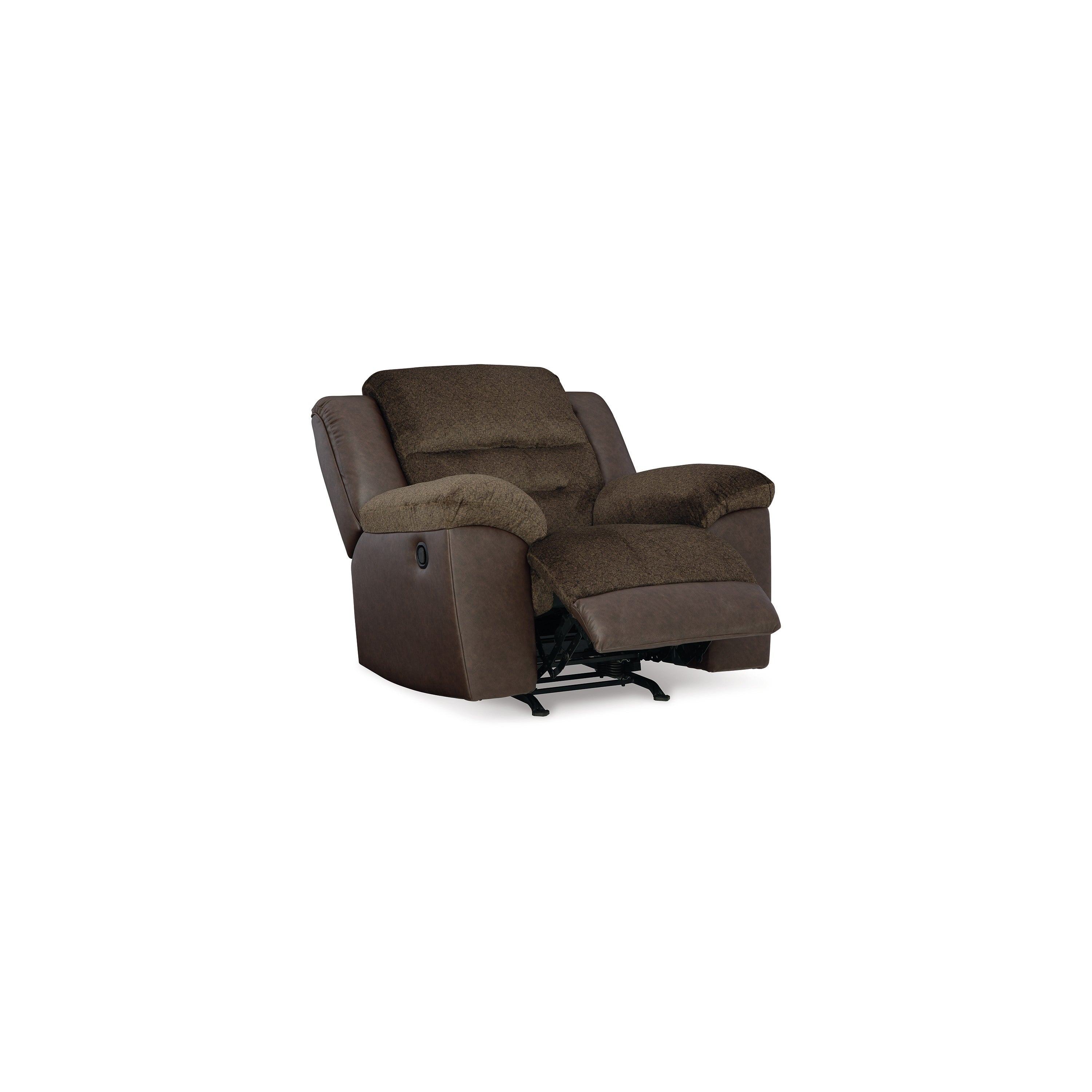 Fauteuil inclinable à bascule manuel Orman, similicuir marron chocolat mat